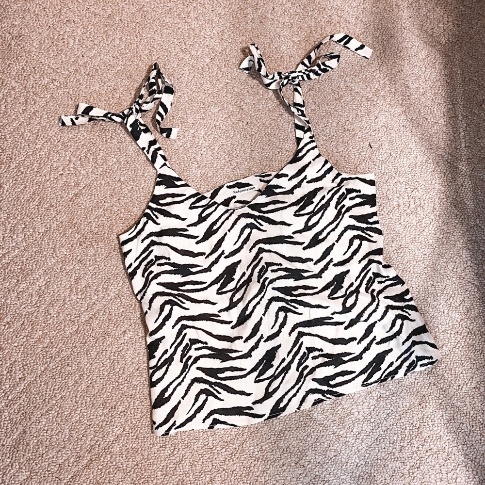 Reformation Zebra print top